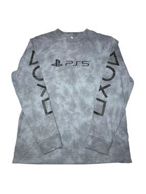 Tailgate PS5 PlayStation 5 Logo Tie Dye Long‎ Sleeve Gray T/Shirt Men’s Size M